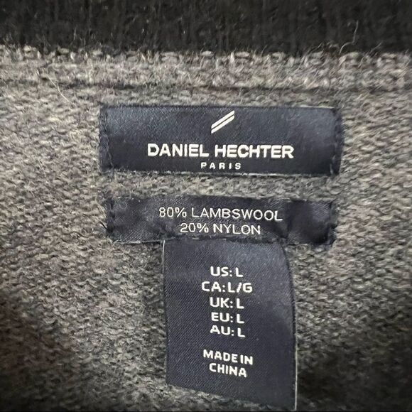 Daniel Hechter grey lambs wool blend sweater. Sz L - Picture 5 of 5